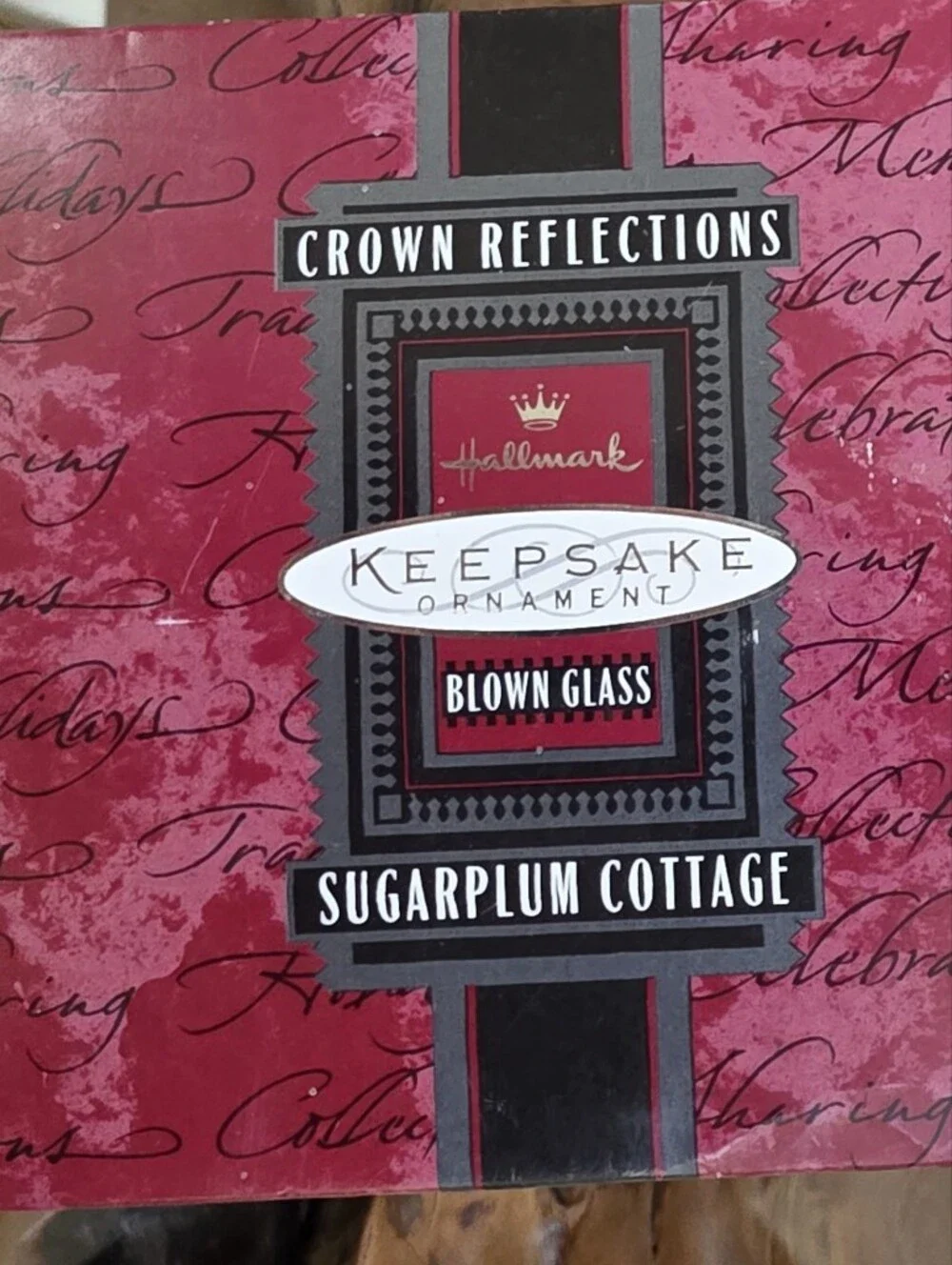 Hallmark 1998 Sugarplum Cottage Crown Reflections Blown Glass Ornament QBG6917 B